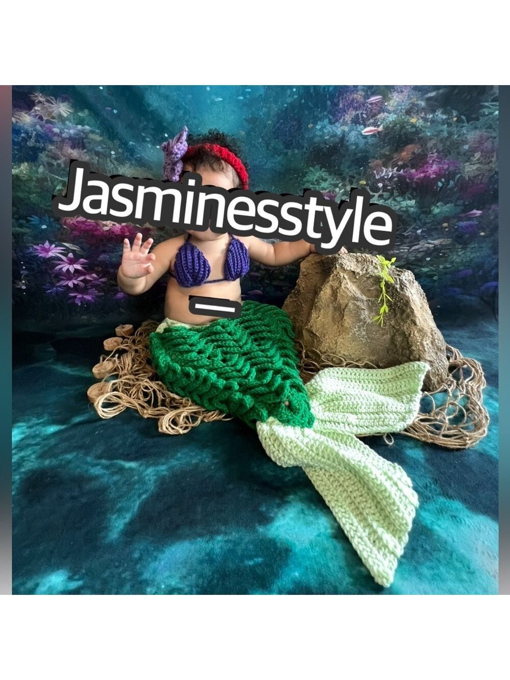 Arielle 9-12 Months (Approx.) Costume Cosplay Mermaid Tail Crochet Outfit